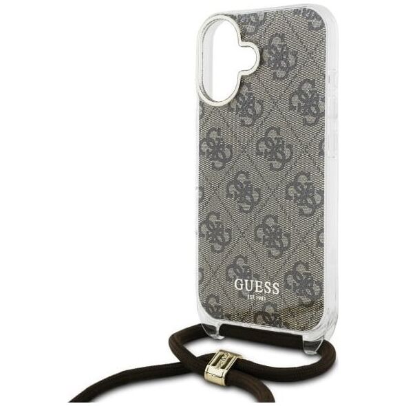Guess Guess GUHCP16SHC4SEW iPhone 16 6.1"       brązowy/brown hardcase Crossbody Cord 4G Print