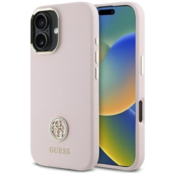 Guess Guess GUHCP16SM4DGPP iPhone 16 6.1"       jasnoróżowy/pink hardcase Silicone Logo Strass 4G