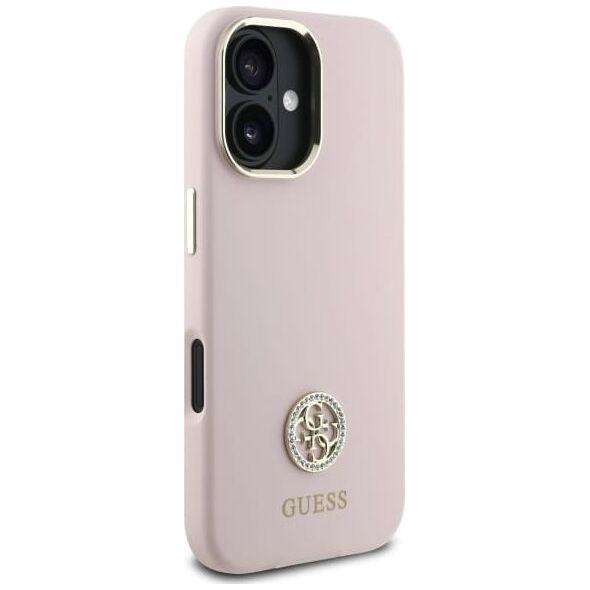 Guess Guess GUHCP16SM4DGPP iPhone 16 6.1"       jasnoróżowy/pink hardcase Silicone Logo Strass 4G