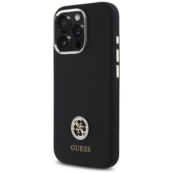 Guess Guess GUHCP16LM4DGPK iPhone 16 Pro 6.3"   czarny/black hardcase Silicone Logo Strass 4G