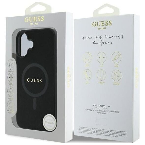 Guess Guess GUHMP16SPSAHMCK iPhone 16 6.1"      czarny/black hardcase Saffiano Classic Logo MagSafe