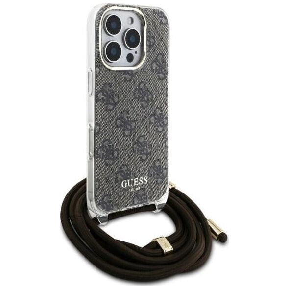 Guess Guess GUHCP16XHC4SEW iPhone 16 Pro Max    6.9" brązowy/brown hardcase Crossbody Cord 4G Print
