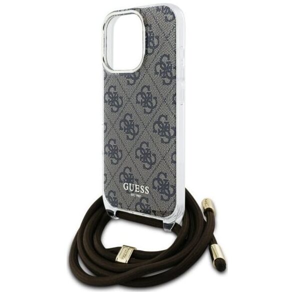 Guess Guess GUHCP16XHC4SEW iPhone 16 Pro Max    6.9" brązowy/brown hardcase Crossbody Cord 4G Print