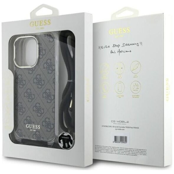 Guess Guess GUHCP16XHC4SEW iPhone 16 Pro Max    6.9" brązowy/brown hardcase Crossbody Cord 4G Print