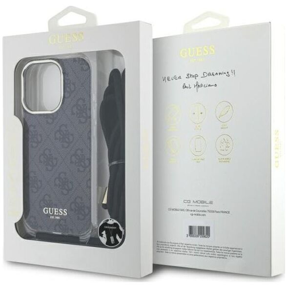 Guess Guess GUHCP16XHC4SEK iPhone 16 Pro Max    6.9" czarny/black hardcase Crossbody Cord 4G Print