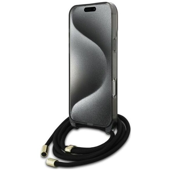 Guess Guess GUHMP16XHCTSGNSK iPhone 16 Pro Max  6.9" czarny/black hardcase Crossbody Cord Script MagSafe