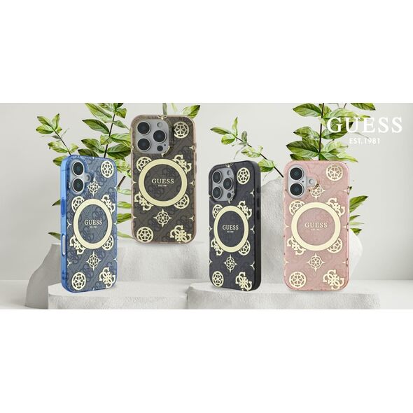 Guess Guess GUHMP16LH4PYEEK iPhone 16 Pro 6.3"  czarny/black hardcase IML Peony On 4G Background MagSafe