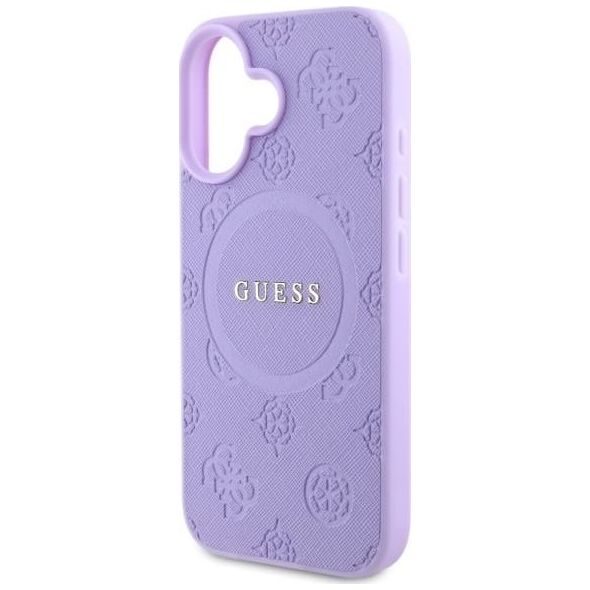 Guess Guess GUHMP16MPSAPSMEU iPhone 16 Plus     6.7" fioletowy/purple hardcase Saffiano Peony Classic Logo MagSafe