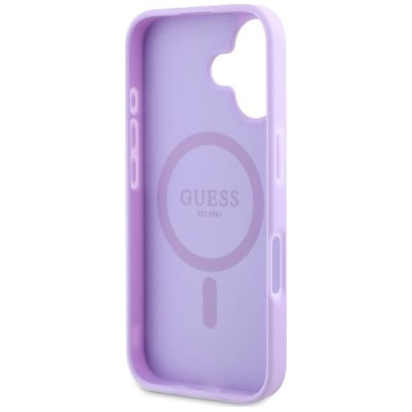 Guess Guess GUHMP16MPSAPSMEU iPhone 16 Plus     6.7" fioletowy/purple hardcase Saffiano Peony Classic Logo MagSafe
