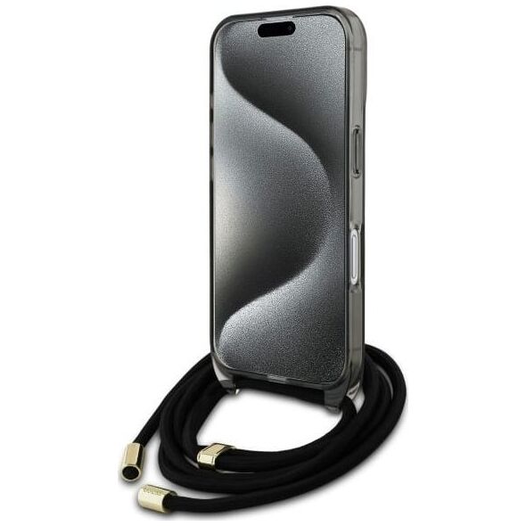 Guess Guess GUHMP16SHCTSGNSK iPhone 16 6.1"     czarny/black hardcase Crossbody Cord Script MagSafe