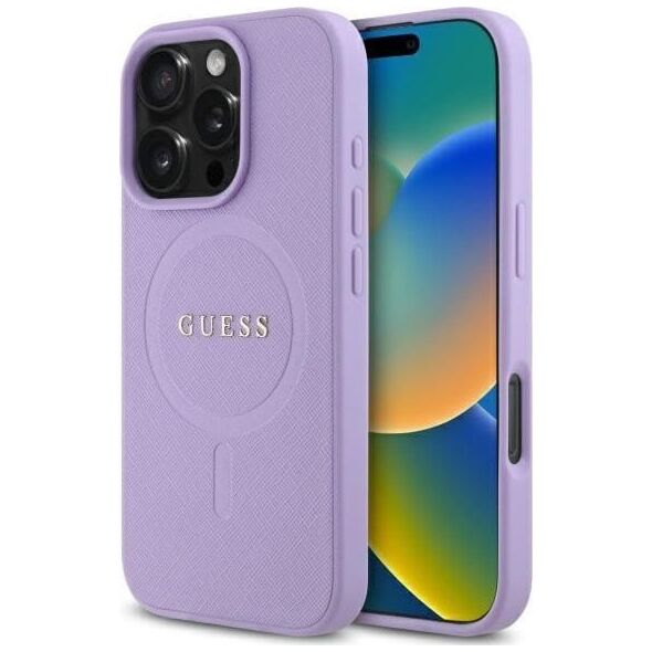 Guess Guess GUHMP16LPSAHMCU iPhone 16 Pro 6.3"  fioletowy/purple hardcase Saffiano MagSafe