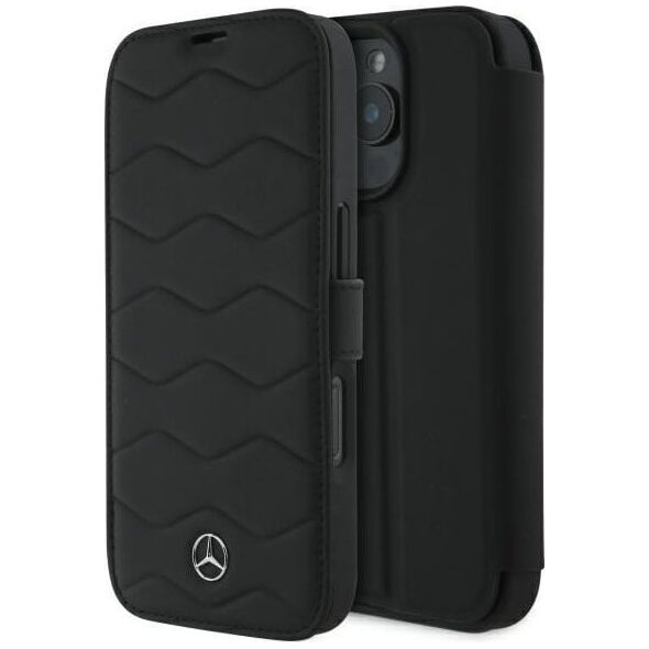 Mercedes Mercedes MEBKP16X23RWRSK iPhone 16 Pro    Max 6.9" czarny/black bookcase MB Waves Leather