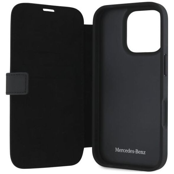 Mercedes Mercedes MEBKP16X23RWRSK iPhone 16 Pro    Max 6.9" czarny/black bookcase MB Waves Leather