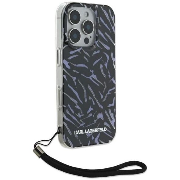 Karl Lagerfeld Karl Lagerfeld KLHCP16LHZBPKCCU iPhone    16 Pro 6.3" fioletowy/purple Zebra With Cord