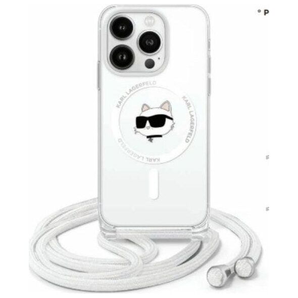 Karl Lagerfeld Karl Lagerfeld KLHMP16LHCCHNT iPhone 16   Pro 6.3" hardcase transparent IML Choupette Head & Cord Magsafe