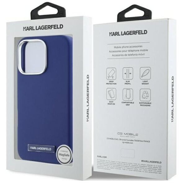 Karl Lagerfeld Karl Lagerfeld KLHMP16LPGMSRPB iPhone 16  Pro 6.3" niebieski/blue hardcase FW Metal Plate MagSafe
