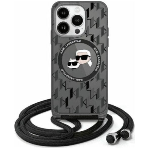 Karl Lagerfeld Karl Lagerfeld KLHMP16LHCKCKLCK iPhone    16 Pro 6.3" czarny/black hardcase IML Crossbody Monogram Karl & Choupette Head MagSafe