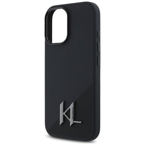 Karl Lagerfeld Karl Lagerfeld KLHMP16SSCMKMPCK iPhone    16 6.1" czarny/black hardcase Silicone Shadow Metal Initial MagSafe