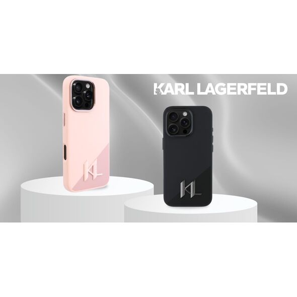 Karl Lagerfeld Karl Lagerfeld KLHMP16SSCMKMPCK iPhone    16 6.1" czarny/black hardcase Silicone Shadow Metal Initial MagSafe