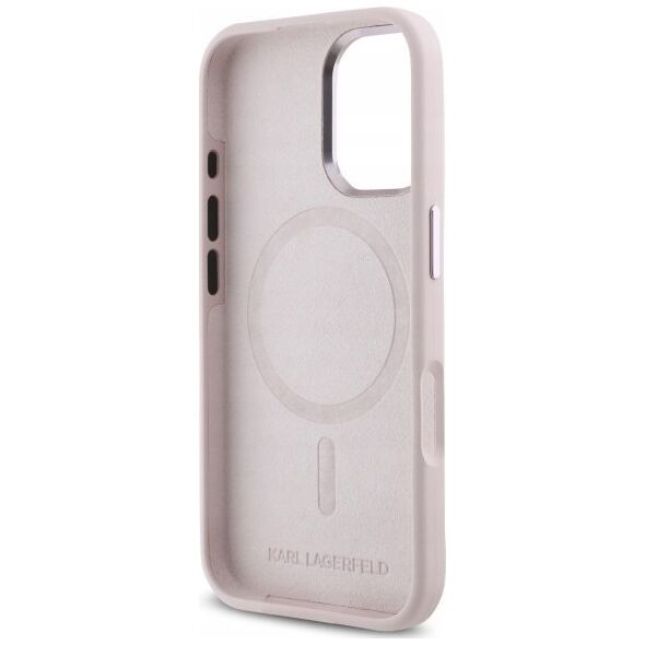 Karl Lagerfeld Karl Lagerfeld KLHMP16SSCMKMPCP iPhone    16 6.1" różowy/pink hardcase Silicone Shadow Metal Initial MagSafe