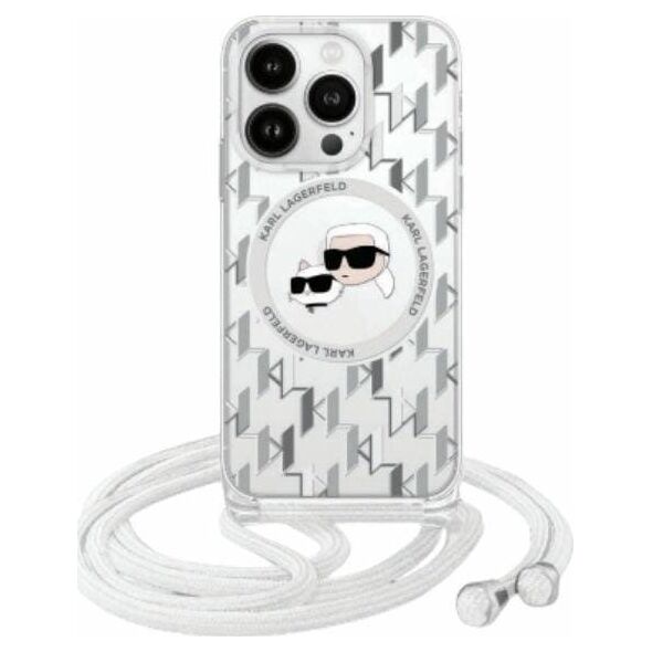 Karl Lagerfeld Karl Lagerfeld KLHMP16XHCKCKLCT iPhone    16 Pro Max 6.9" transparent hardcase IML Crossbody Monogram Karl & Choupette Head MagSafe