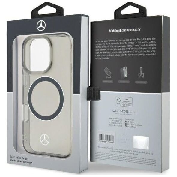 Mercedes Mercedes MEHMP16X23HUOSK iPhone 16 Pro    Max 6.9" czarny/black hardcase Silver Ring MagSafe