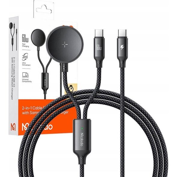 Kabel USB Mcdodo Kabel 2w1 Mcdodo CA-4210 USB-C + ładowarka Samsung Watch, 60W, 1.2m