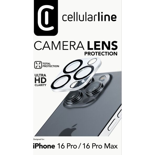 Cellular Line Cellularline Camera Lens Protection iPhone 16 Pro / Max Clear