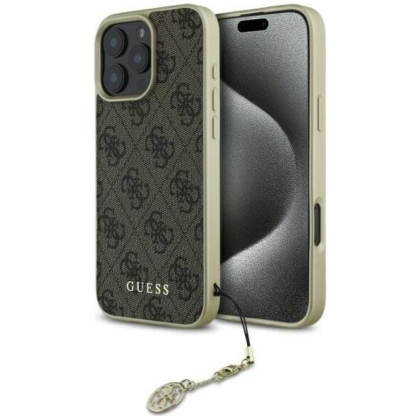 Guess Guess GUHCP16LGF4GBR iPhone 16 Pro 6.3"   brązowy/brown hardcase 4G Charms Collection