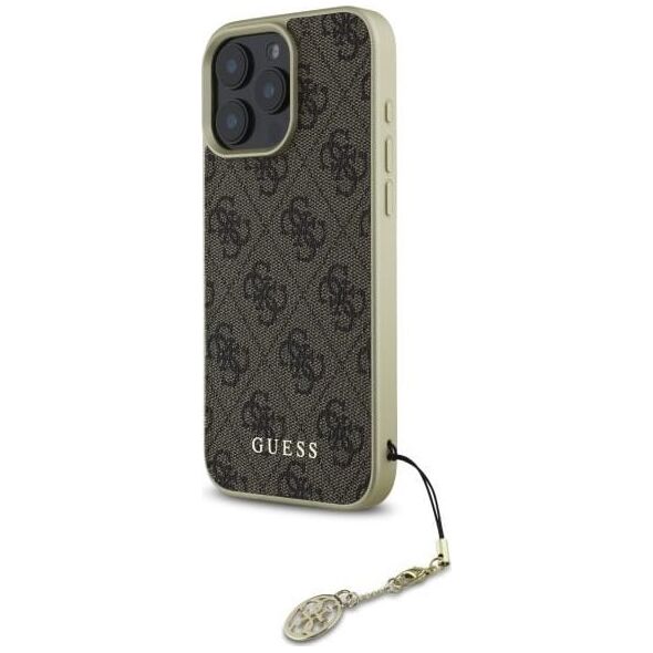 Guess Guess GUHCP16LGF4GBR iPhone 16 Pro 6.3"   brązowy/brown hardcase 4G Charms Collection