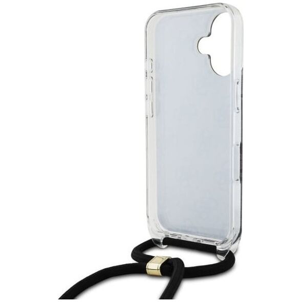 Guess Guess GUHCP16SHC4SEK iPhone 16 6.1"       czarny/black hardcase Crossbody Cord 4G Print