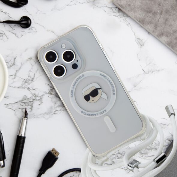 Karl Lagerfeld Karl Lagerfeld KLHMP16XHCKHNT iPhone 16   Pro Max 6.9" hardcase transparent Crossbody IML Karl Head Magsafe
