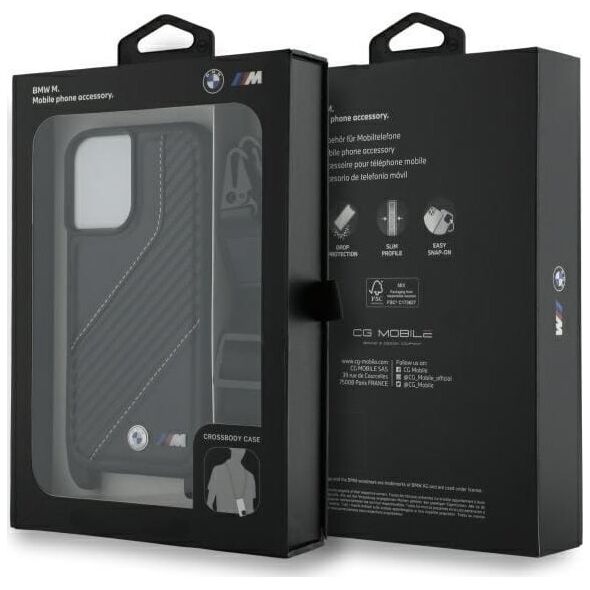 BMW BMW BMHCP16S23PSCCK iPhone 16 6.1"        czarny/black hardcase M Edition Carbon Stripe & Strap