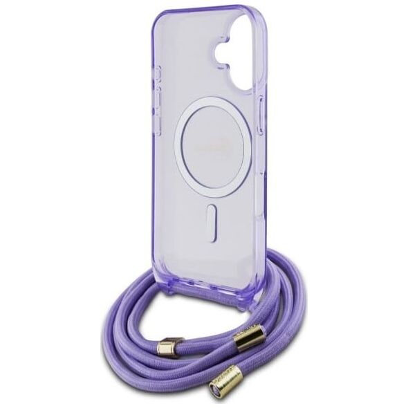 Guess Guess GUHMP16SHCTSGNSU iPhone 16 6.1"     fioletowy/purple hardcase Crossbody Cord Script MagSafe