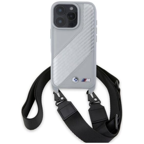 BMW BMW BMHCP16L23PSCCG iPhone 16 Pro 6.3"    szary/grey hardcase M Edition Carbon Stripe & Strap