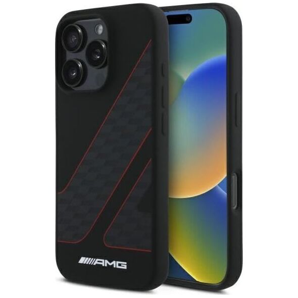 Mercedes AMG AMHMP16L2SCFR iPhone 16 Pro 6.3"      czarny/black hardcase Checkered Flag Pattern MagSafe