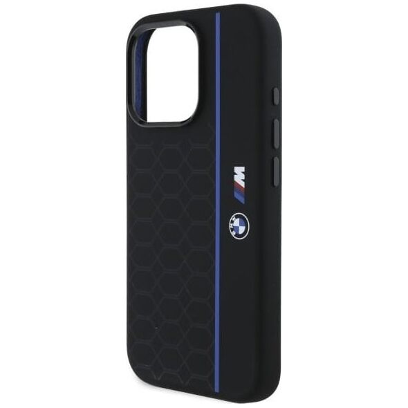 BMW BMW BMHMP16L23SHEB iPhone 16 Pro 6.3"     czarny/black hardcase Silicone Hexagon Blue Line MagSafe