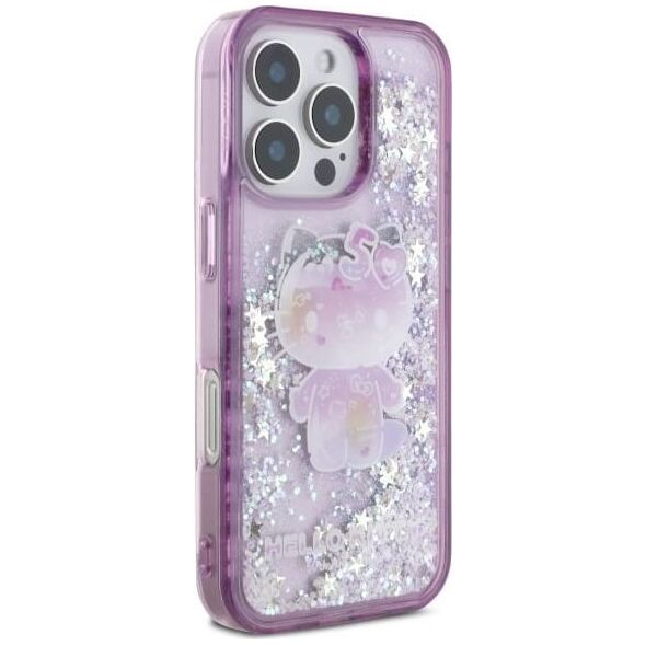 Hello Kitty Hello Kitty HKHCP16LL50PPU iPhone 16 Pro  6.3" fioletowy/purple hardcase Liquid Glitter 50TH Anniversary Party