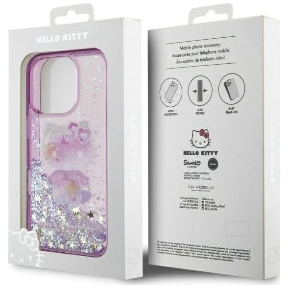 Hello Kitty Hello Kitty HKHCP16LL50PPU iPhone 16 Pro  6.3" fioletowy/purple hardcase Liquid Glitter 50TH Anniversary Party
