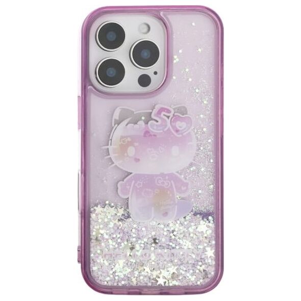 Hello Kitty Hello Kitty HKHCP16LL50PPU iPhone 16 Pro  6.3" fioletowy/purple hardcase Liquid Glitter 50TH Anniversary Party