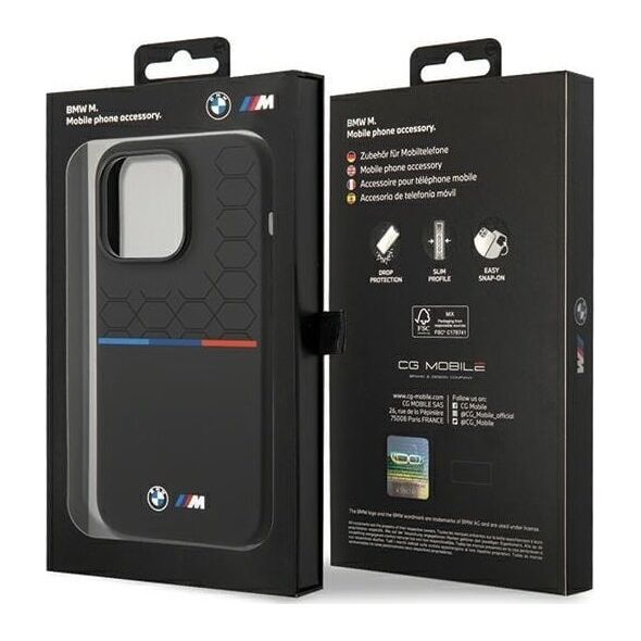 BMW BMW BMHCP15L22SMPK iPhone 15 Pro 6.1" czarny/black Silicone Pattern