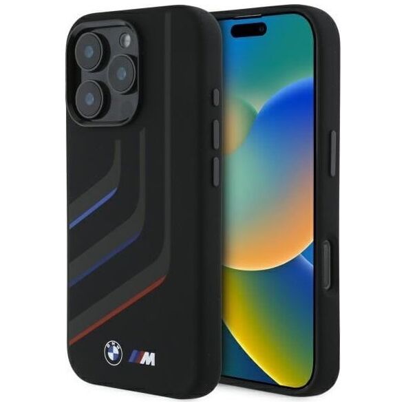 BMW BMW BMHMP16X23SLIK iPhone 16 Pro Max      6.9" czarny/black hardcase Silicone Turning Lines MagSafe