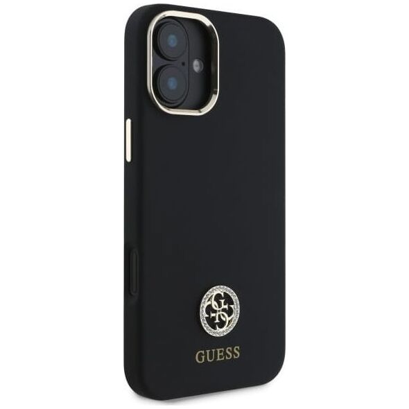 Guess Guess GUHCP16SM4DGPK iPhone 16 6.1"       czarny/black hardcase Silicone Logo Strass 4G