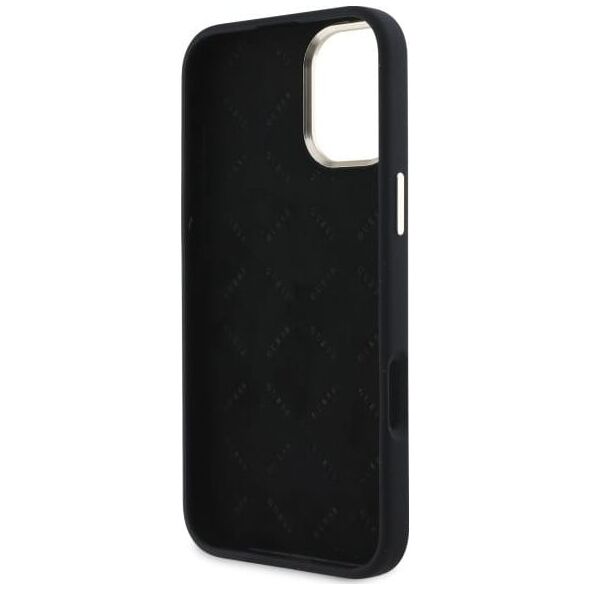 Guess Guess GUHCP16SM4DGPK iPhone 16 6.1"       czarny/black hardcase Silicone Logo Strass 4G