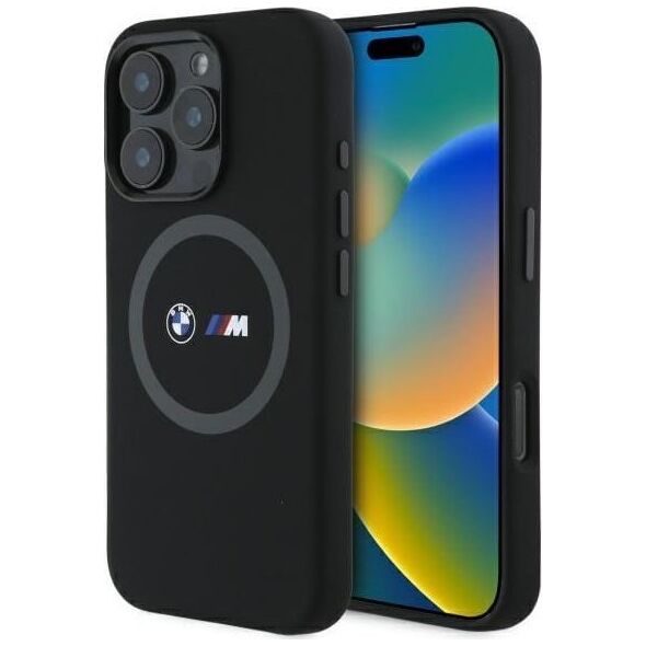 BMW BMW BMHMP16L23SROK iPhone 16 Pro 6.3"     czarny/black hardcase M Silicone Printed Ring MagSafe