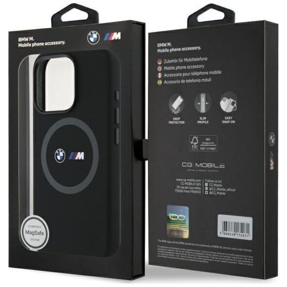 BMW BMW BMHMP16L23SROK iPhone 16 Pro 6.3"     czarny/black hardcase M Silicone Printed Ring MagSafe