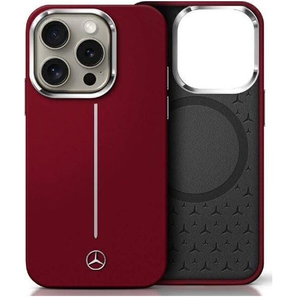 Mercedes Mercedes MEHMP16X23SUMSR iPhone 16 Pro    Max 6.9" czerwony/red hardcase Silicone White Stripe MagSafe