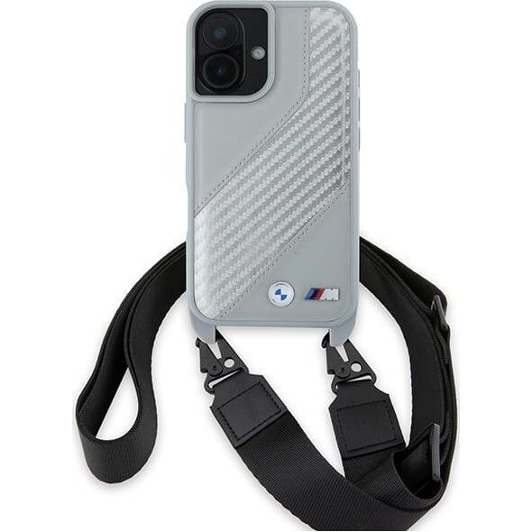 BMW BMW BMHCP16S23PSCCG iPhone 16 6.1"        szary/grey hardcase M Edition Carbon Stripe & Strap
