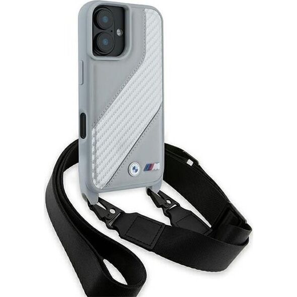 BMW BMW BMHCP16S23PSCCG iPhone 16 6.1"        szary/grey hardcase M Edition Carbon Stripe & Strap
