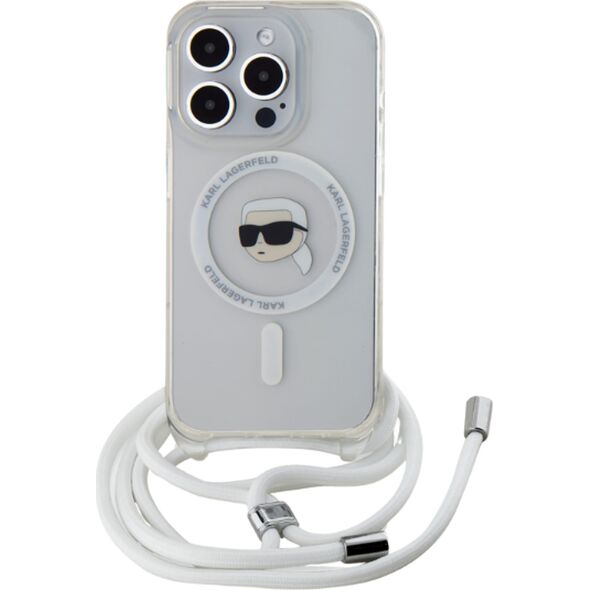 Karl Lagerfeld Karl Lagerfeld KLHMP16LHCKHNT iPhone 16   Pro 6.3" hardcase transparent Crossbody IML Karl Head Magsafe